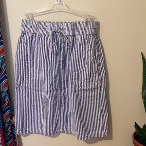Seersucker drawstring skirt